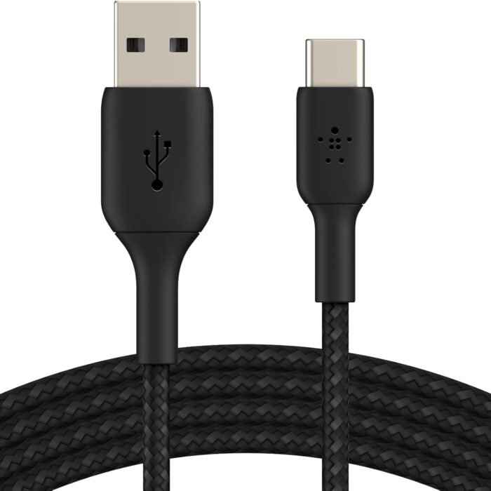 Belkin BOOSTCHARGE Braided USB-A to USB-C Charging and Data Cable 2m Black