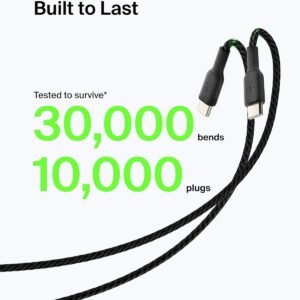Belkin BoostCharge Braided USB-C to USB-A Cable 1M – Black Belkin BoostCharge Braided USB-C to USB-A Charging Cable 1M Black