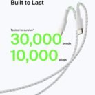 USB-A to USB-C Braided Charging & Data Cable 2m White