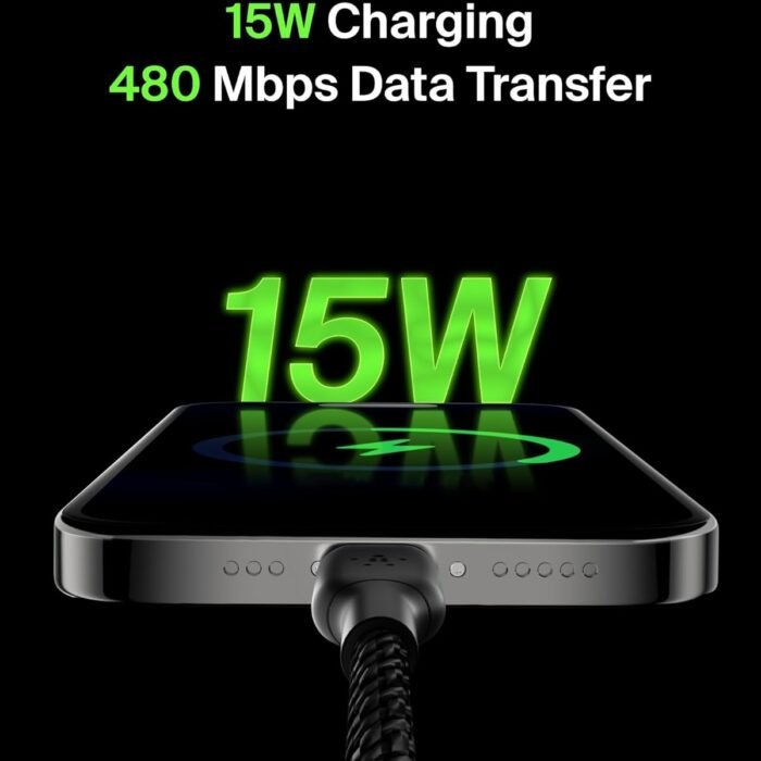 Belkin BOOSTCHARGE Braided USB-A to USB-C Charging and Data Cable 2m Black