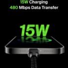Belkin BoostCharge Braided USB-C to USB-A Charging Cable 1M Black