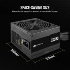 CORSAIR CX550 80 PLUS Bronze 550W Non-Modular ATX Power Supply Black