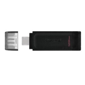 Kingston DataTraveler 70 128GB USB-C USB 3.2 Gen 1 Flash Drive - Black