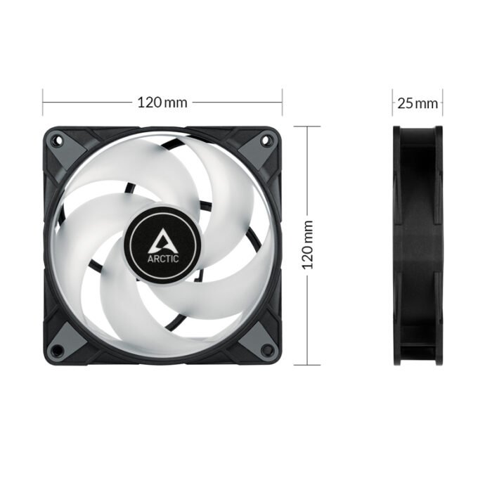 ARCTIC P12 PWM PST A-RGB 120mm Case Fan - Black ARCTIC P12 PWM PST A-RGB 120mm PWM PC Case Fan Black