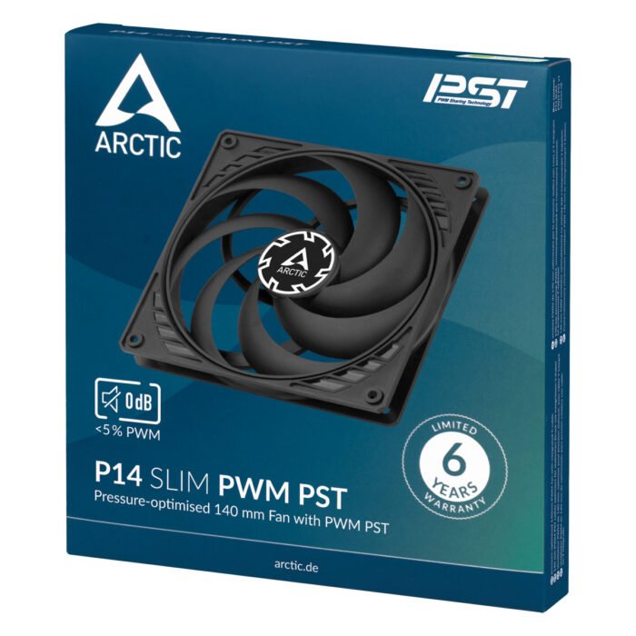 ARCTIC P14 Slim PWM PST 140mm Low Profile Cooling Fan