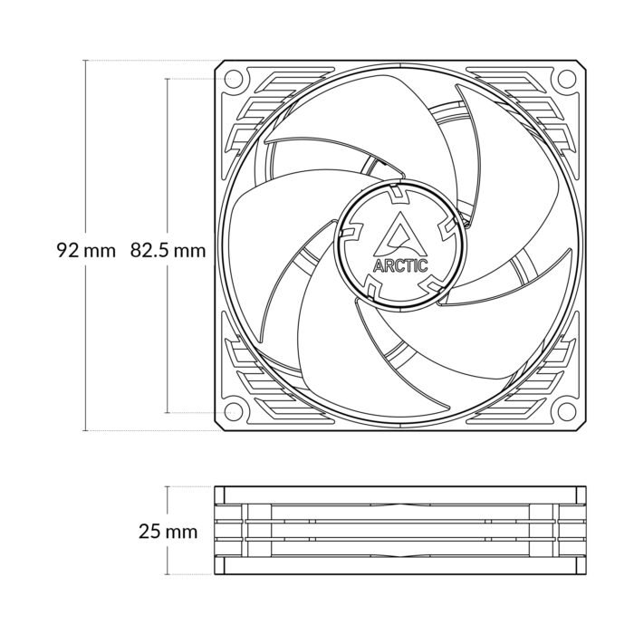 ARCTIC P9 Max 92mm PWM Case Fan ARCTIC P9 Max 92mm PWM High Performance Case Fan