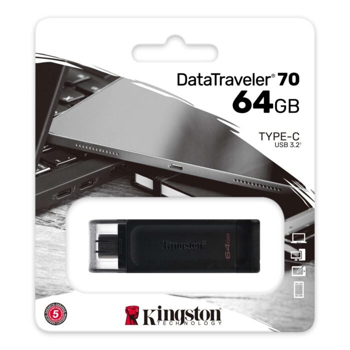 Kingston DataTraveler 70 64GB USB-C Flash Drive Kingston DataTraveler 70 64GB USB-C Flash Drive